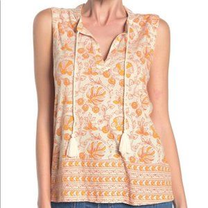 Lucky Brand Woodblock Print Tank Sleeveless Size Small NEW